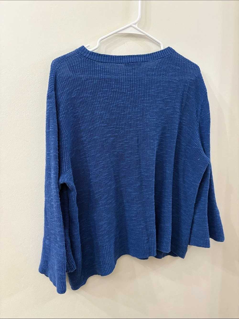 Eileen Fisher Cobalt Blue Knit Pullover - women’s large - organic cotton-linen